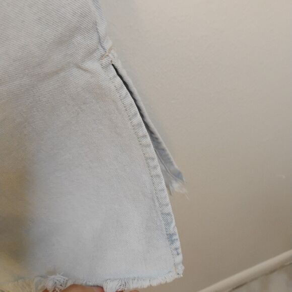 Kensie Wide Leg Capri Light Wash Frayed Hippie Hipster Bohemian Jeans Size 2 - Picture 4 of 11